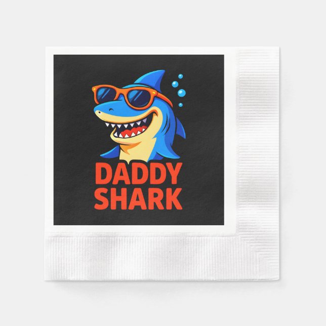 Pappa Shark Fars dag Gifts Pappersservett (Framsidan)