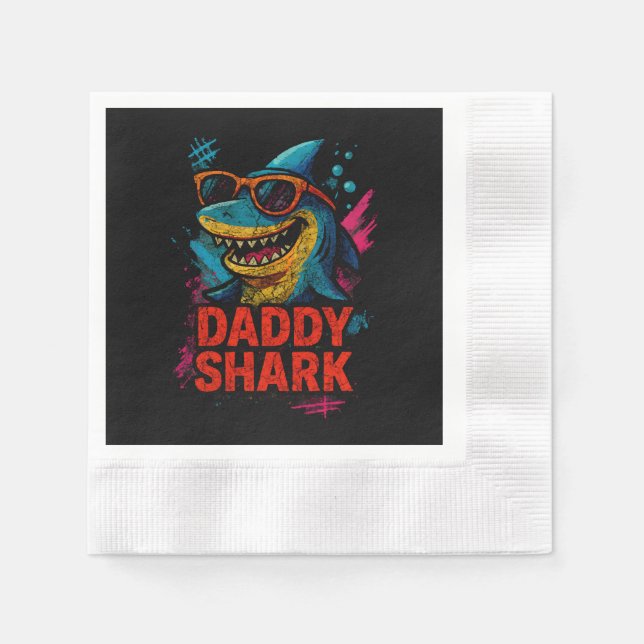 Pappa Shark Fars dag Gifts Pappersservett (Framsidan)