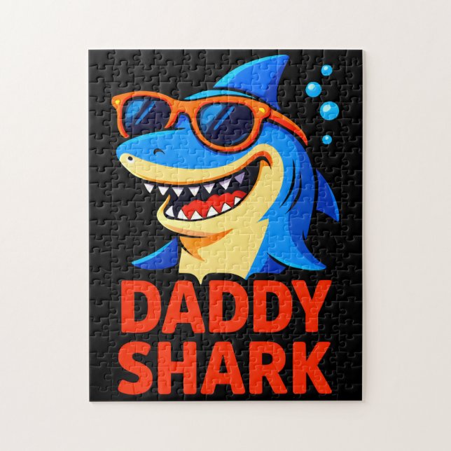 Pappa Shark Fars dag Gifts Pussel (Vertikal)