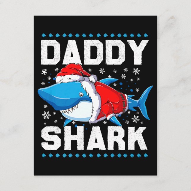 Pappa Shark Jul Tomte Fars Dag Tilläggskort (Framsida)