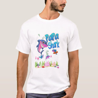PAPPA SHARK LYCKLIG FAHTERS DAG T SHIRT