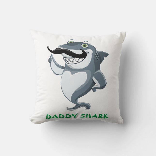 Pappa Shark Mamma Shark Kudde (Framsida)