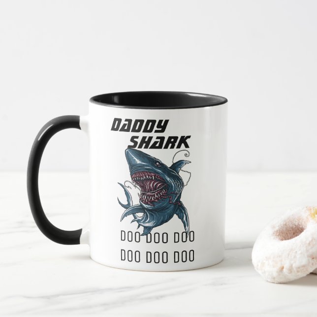Pappa Shark Mugg (Med munk)