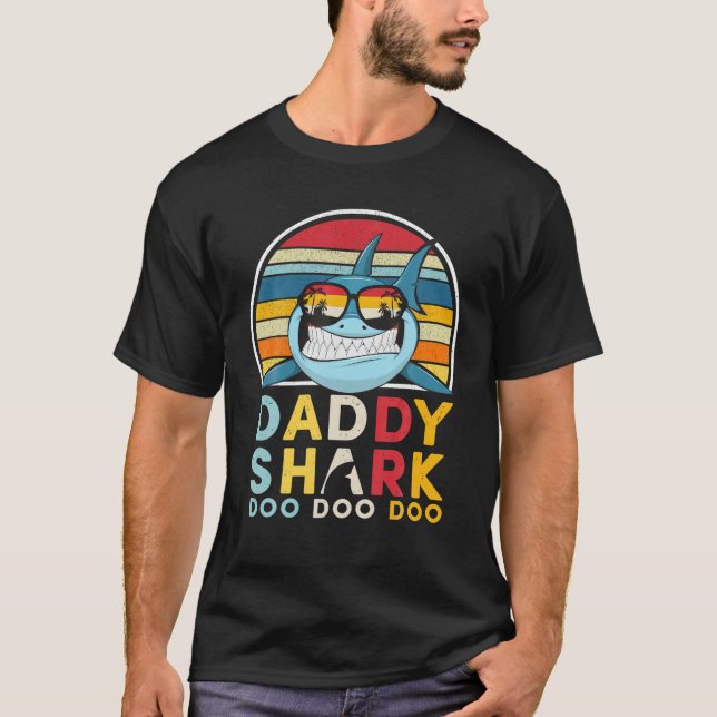 Pappa Shark Shirt Doo Doo Doo Fars dag Gift T Shirt (Framsida)