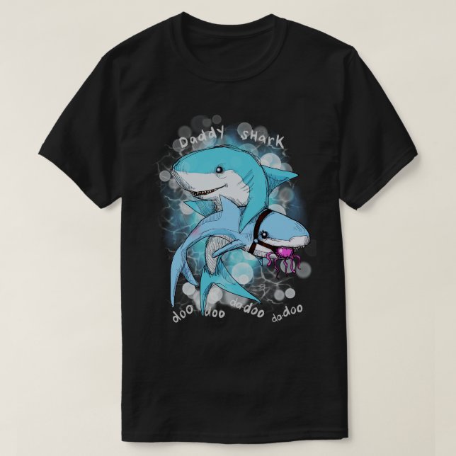 Pappa Shark T Shirt (Design framsida)