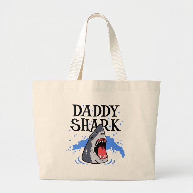 Pappa Shark - Underbar White Jumbo Tygkasse (Framsidan)