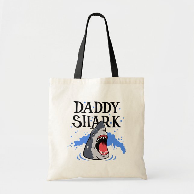 Pappa Shark - Underbar White Tygkasse (Framsidan)