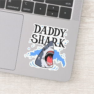 Pappa Shark - Underbarare vit Klistermärken