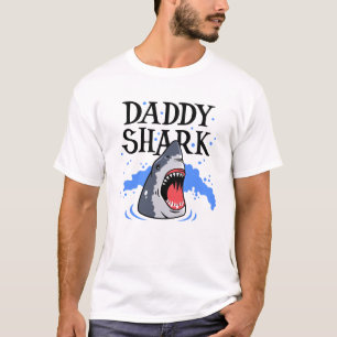 Pappa Shark - Underbarare vit T Shirt