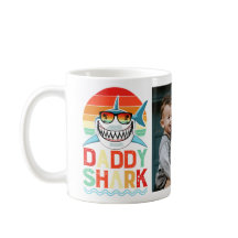 Pappa Shark Vintage Fars dag Photo Coffee Mugg