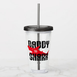 Pappa Shark Worn-grafik Take Away Mugg