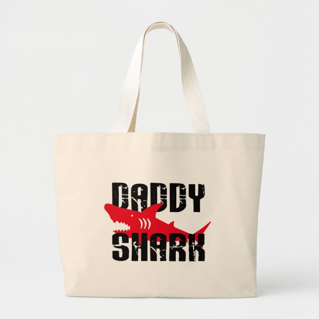 Pappa Shark Worn Graphic Jumbo Tygkasse (Framsidan)