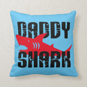 Pappa Shark Worn Graphic Kudde
