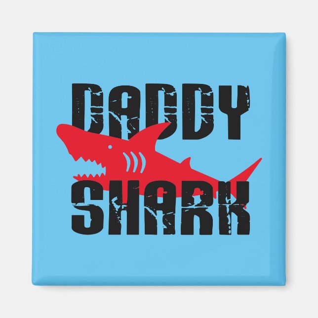 Pappa Shark Worn Graphic Magnet (Framsidan)