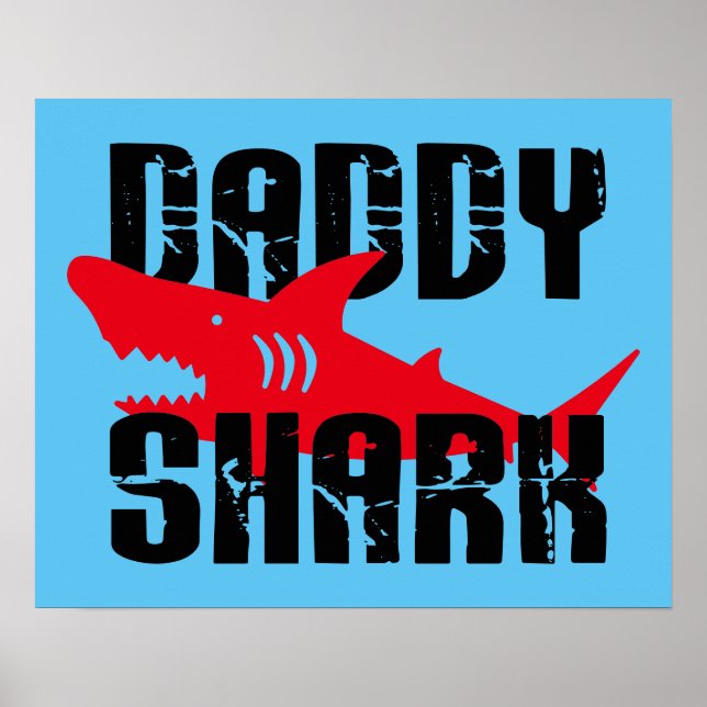 Pappa Shark Worn Graphic Poster (Framsidan)