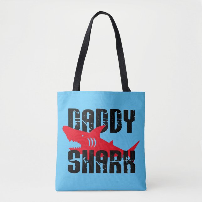 Pappa Shark Worn Graphic Tygkasse (Framsida)