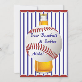 Pappa Shower Beer Baseball och Spädbarn Inbjudningar