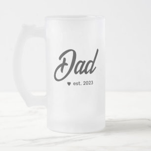 Pappa Simple lettering Pappa Gift Frostat Ölglas