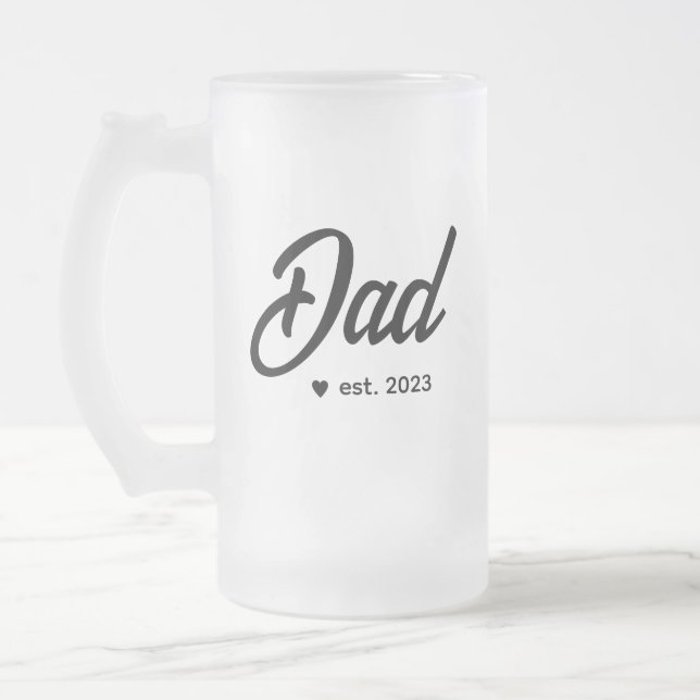 Pappa Simple lettering | Pappa Gift Frostat Ölglas (Vänster)