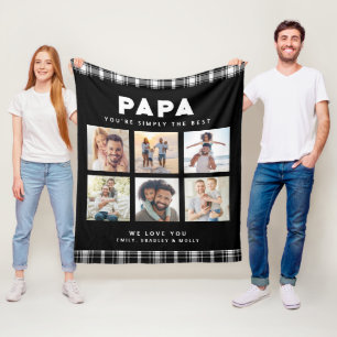 Pappa Simply The Best Foto Collage Present Fleecefilt
