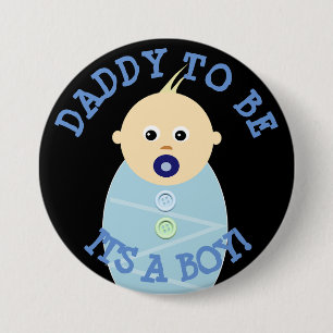 Pappa ska vara blå babyknapp för Pojke Knapp