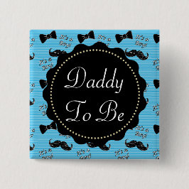 Pappa ska vara Blue Mustache Bowtie Baby Shower Bu Knapp