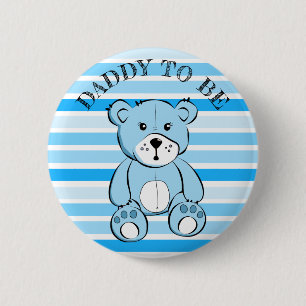 Pappa ska vara Blue Nalle Baby Shower Button Knapp