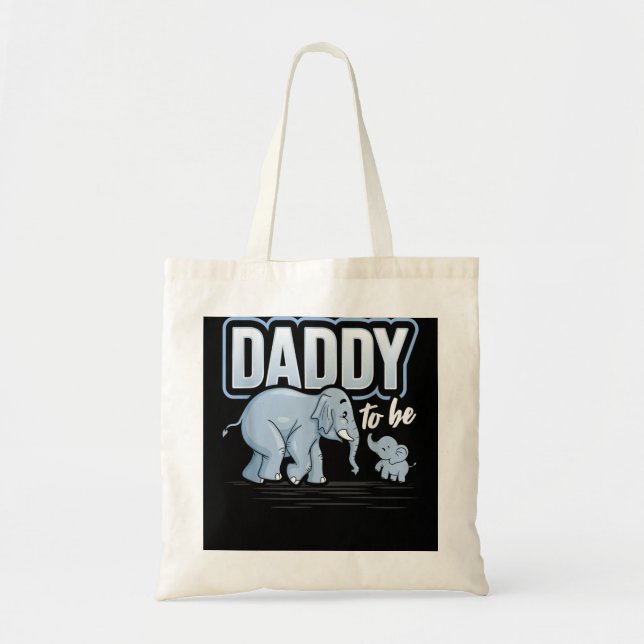 Pappa ska vara elphant Baby Shower Gravid Gift så Tygkasse (Framsidan)