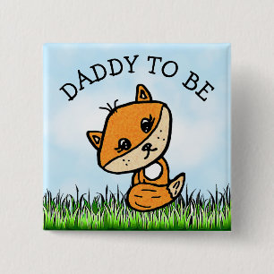 Pappa ska vara lille Fox Baby Shower Knapp