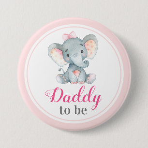 Pappa ska vara Ny pappa Pappa Baby Shower Elephant Knapp