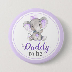 Pappa ska vara Ny pappa Pappa Baby Shower Elephant Knapp