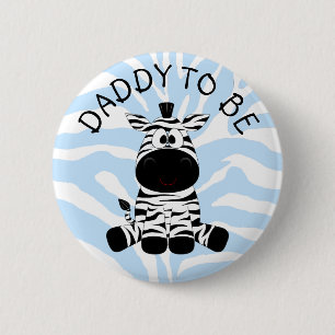 Pappa ska vara Zebra Baby Shower-knapp Knapp