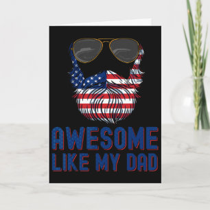Pappa Skägg Awesome Liksom Min Pappa 4:e Juli Patr Kort