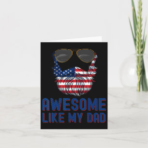 Pappa Skägg Awesome Liksom Min Pappa 4:e Juli Patr Kort