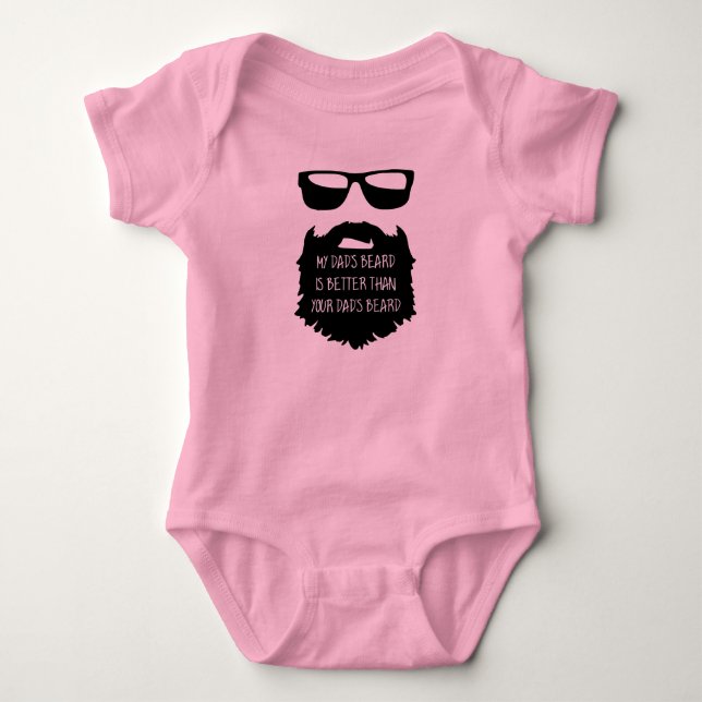 Pappa-skägget Baby One Biet-organet Kostym T Shirt (Framsida)