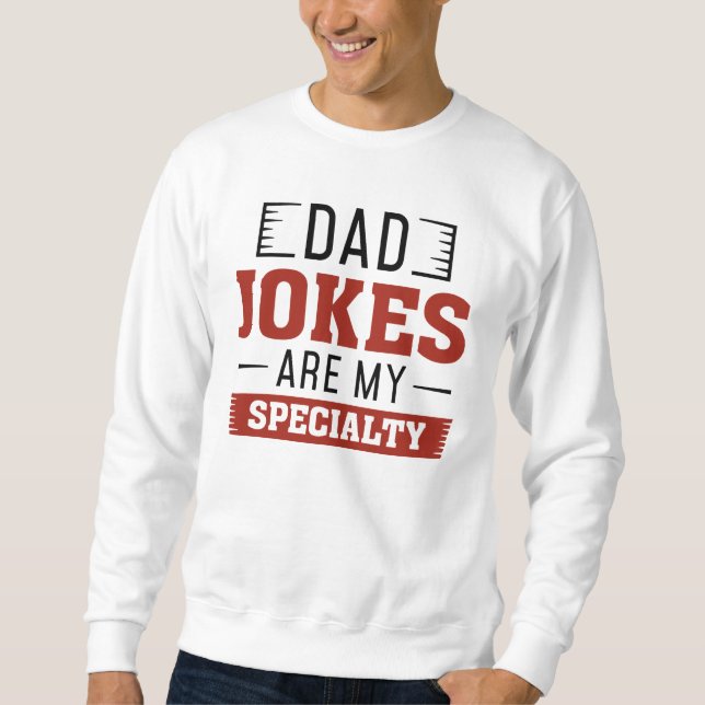Pappa skämt är min specialitet lång ärmad tröja (Framsida)