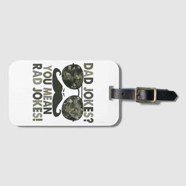 Pappa skämt, elak skämt, roligt fars dag bagagebricka (Framsida horisontal)