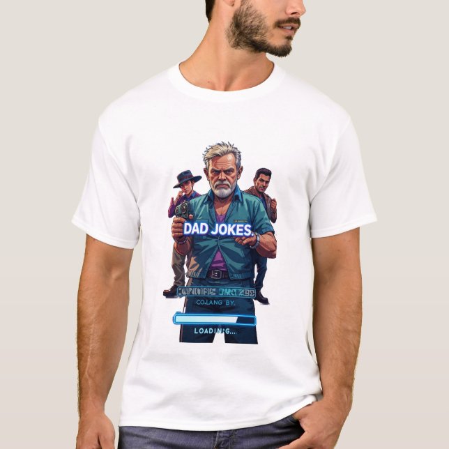 Pappa skämt laddas... t shirt (Framsida)