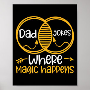 Pappa skämtar där Magic Happys Premium Poster