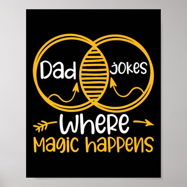Pappa skämtar där Magic Happys Premium Poster (Framsidan)