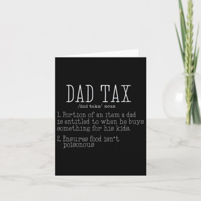 Pappa Skatt Definition Män Rolig Fars Dag 8  Kort (Framsida)