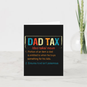 Pappa Skatt Definition Roligt Fars Dag Män Pojkar Kort