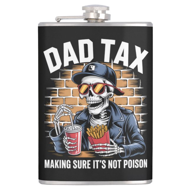 Pappa Skatt Ser Till Att Det Inte Är Gift Skelett Fickplunta (Framsidan)