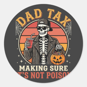 Pappa Skatt Skelett Halloween Godis Vektor Design_ Runt Klistermärke