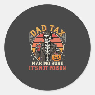 Pappa Skatt Skelett Halloween Godis Vektor Design_ Runt Klistermärke
