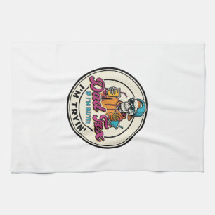 Pappa skatt skelett snabbmat humor t-shirt design_ kökshandduk