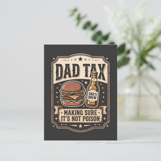 Pappa skattar Ser till att det inte är gift - Unik Vykort (Stående Fram)