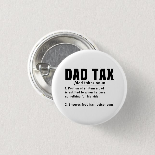 Pappa skattdefinition Fars dag Funny Far Coola Knapp (Framsida & baksida)