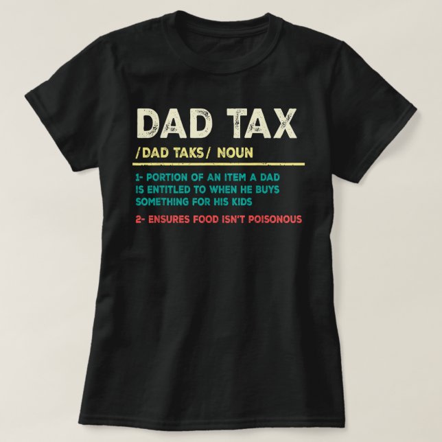 Pappa skattdefinition lustig Fars dag T Shirt (Design framsida)