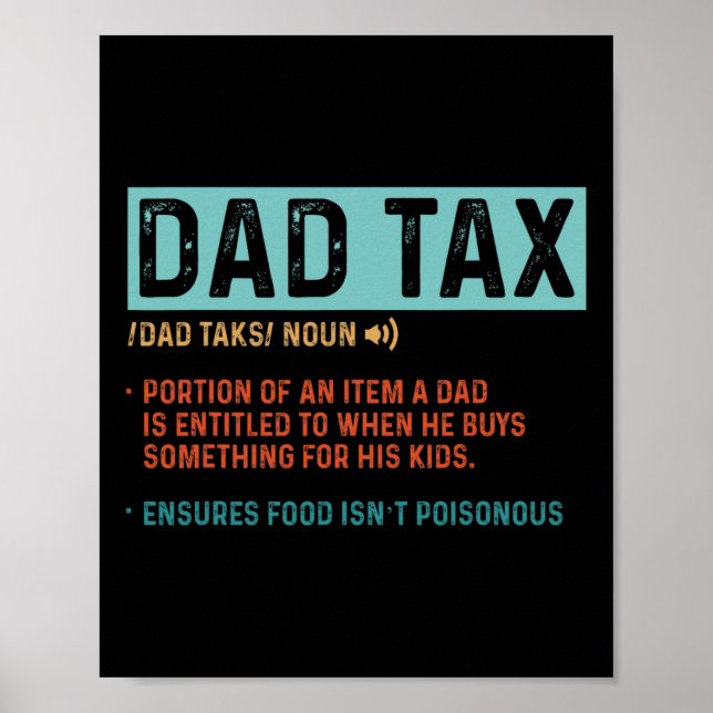 Pappa skattdefinition Manar Funny Fars dag 1 Poster (Framsidan)